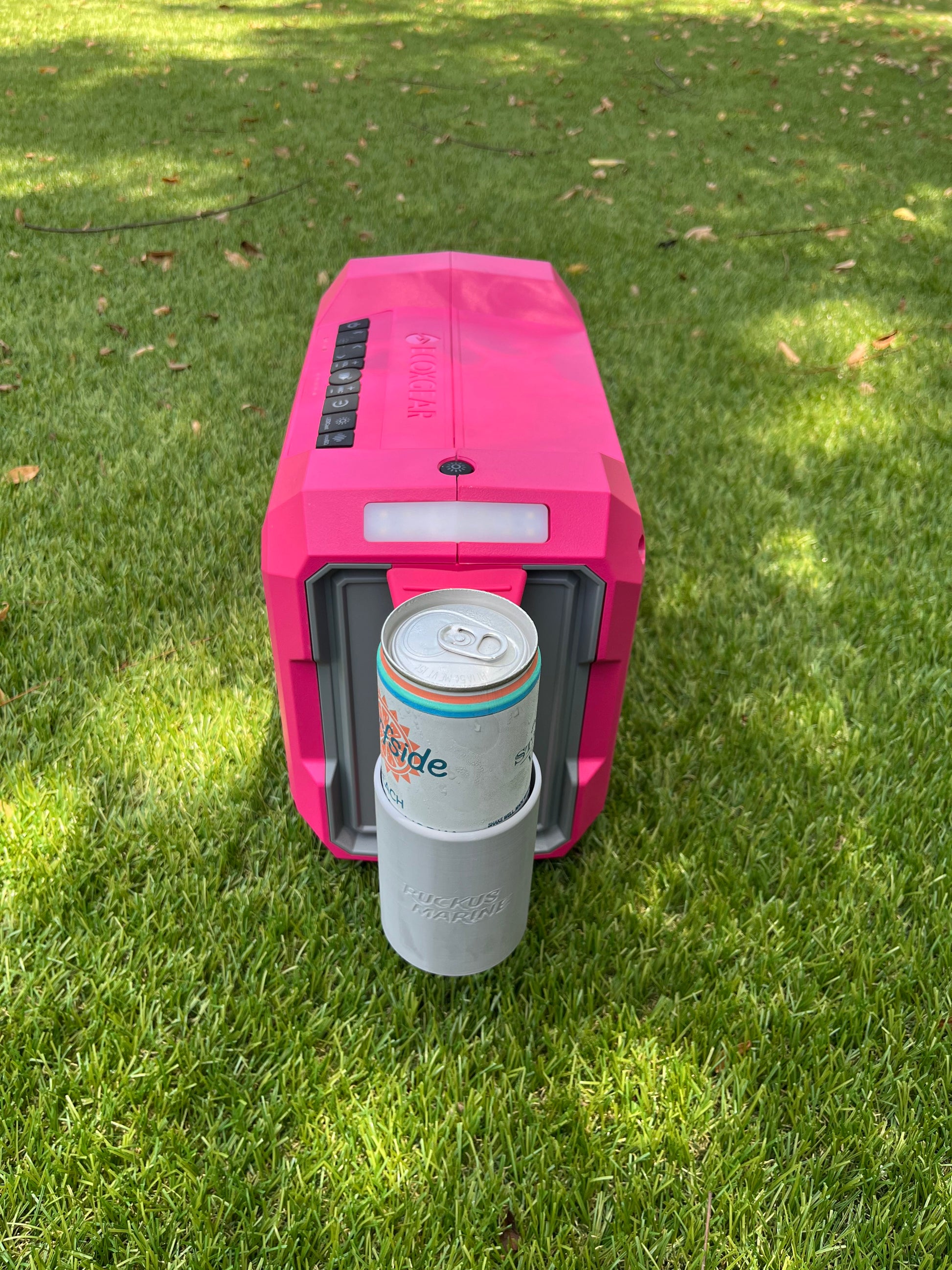 ECOXGEAR accessory from Ruckus Marine, shown from side view with slim can