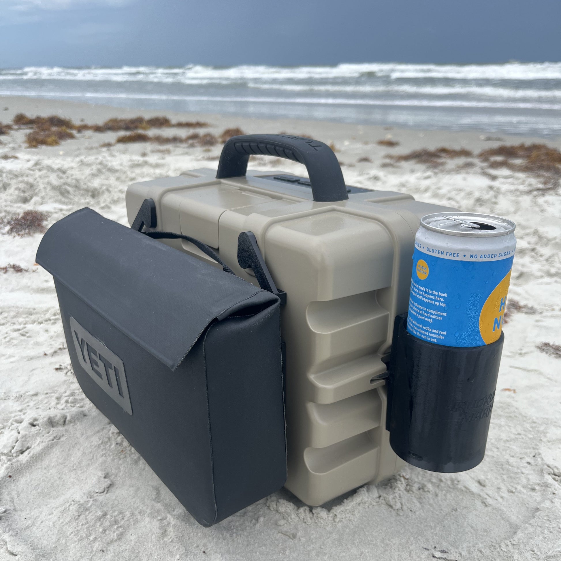 Slim can holder for turtlebox shown in black