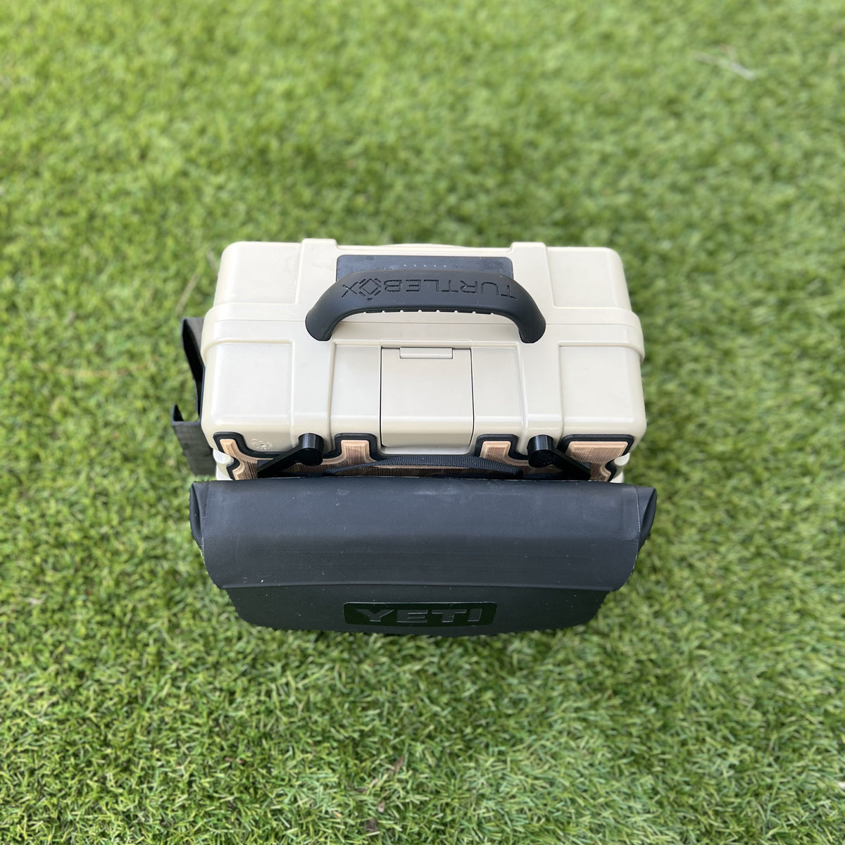 How to mount yeti sidekick dry bag onto a turtlebox speaker with storage rails from Ruckus Marine